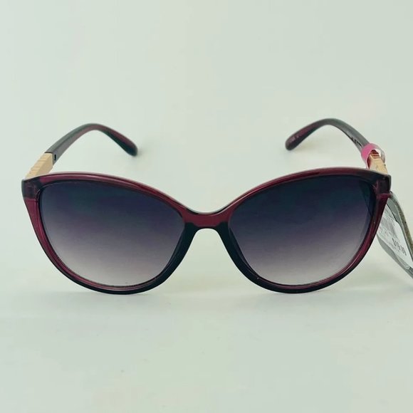 SG00756 Maxblock Sunglasses For Women Cat-Eye 100% UVA-UVB Protection Burgundy - Picture 1 of 6